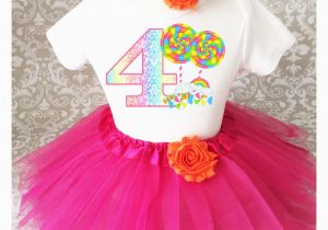 4th Birthday Girl Outfits Rainbow Candyland Candy 4th Fourth Birthday Tutu Outfit