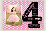 4th Birthday Invitation Cards Girls 4th Birthday Invitations Printable Fourth Birthday