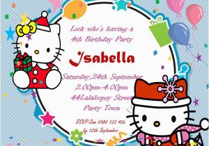 4th Birthday Invitation Templates 30 attractive Free Hello Kitty Invitations that You Will