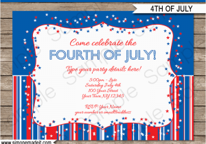 4th Birthday Invitation Templates July 4th Party Invitations Template Fourth Of July Party