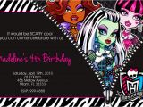 4×6 Birthday Invitation Template Monster High Birthday 4×6 or 5×7 Invitations U Print Ebay