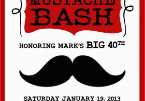 4×6 Birthday Invitation Template Red Mustache Bash Invitation Template 4×6