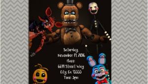 5 Nights at Freddy S Birthday Invitations Five Nights at Freddy 39 S Party Personalized Party