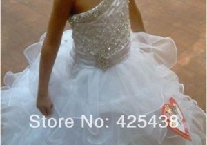 5 Year Old Birthday Girl Dress Cute One Shoulder organza Floor Length 5 Years Old Kids