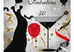 50 and Fabulous Birthday Cards Fabulous 50 50th Birthday Party Deco Lady Red 2 Card