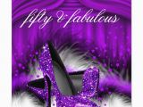 50 and Fabulous Birthday Decorations Fabulous 50 Purple High Heels 50th Birthday Party Card