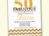 50 and Fabulous Birthday Invitations 50th Birthday Invitation Fifty and Fabulous Gold by