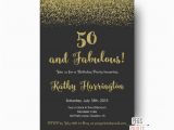 50 and Fabulous Birthday Invitations 50th Birthday Invitation for Women 50th Birthday Invite