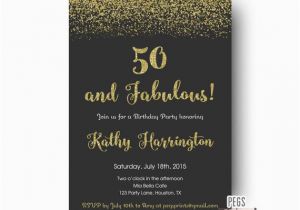 50 and Fabulous Birthday Invitations 50th Birthday Invitation for Women 50th Birthday Invite