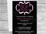 50 and Fabulous Birthday Invitations 50th Birthday Party Invitation 50 and Fabulous Invitations