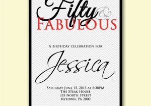 50 and Fabulous Birthday Invitations Chevron 50th Birthday Invitation 50 and Fabulous by