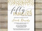 50 and Fabulous Birthday Invitations Fifty and Fabulous Birthday Invitation Any by