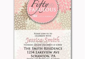 50 and Fabulous Birthday Invitations Fifty and Fabulous Pink 50th Birthday Invitation by