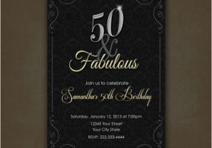 50 and Fabulous Birthday Invitations Silver and Gold 50 and Fabulous Birthday Invitation Printable