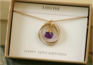 50 Birthday Gifts for Her 50th Birthday Gift for Her Amethyst Necklace by