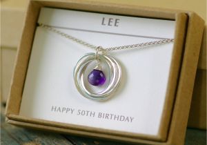 50 Birthday Gifts for Her 50th Birthday Gift for Her Amethyst Necklace for Wife Gift
