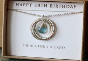 50 Birthday Gifts for Her 50th Birthday Gift for Her Aquamarine Necklace March