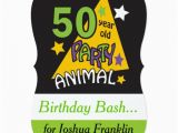 50 Year Old Birthday Invitations 50 Year Old Party Animal 50th Birthday 5×7 Paper