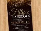 50 Year Old Birthday Invitations 50th Birthday Invitation for Women Fifty and Fabulous Golden