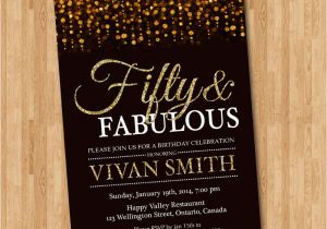 50 Year Old Birthday Invitations 50th Birthday Invitation for Women Fifty and Fabulous Golden