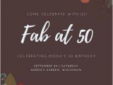 50 Year Old Birthday Invitations 50th Birthday Invitation Templates Canva