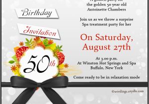 50 Years Birthday Invitation Card 50th Birthday Invitation Wording Samples Wordings and