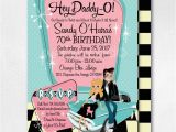 50s Birthday Card Retro 1950s Birthday Party 50s Rockabilly Invitations sock