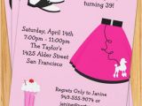 50s Birthday Invitations 50 39 S Poodle Skirt Party Invitation