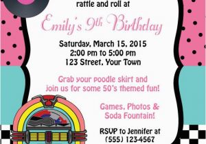 50s Birthday Invitations Items Similar to 50 39 S themed Birthday Invitation Birthday