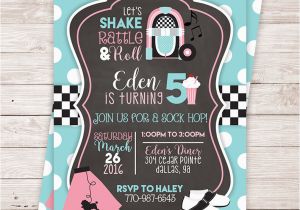 50s Birthday Invitations Printable 50 39 S Birthday Party Invitation sock Hop