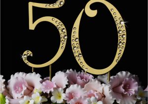 50th Birthday Cake toppers Decorations 50th Golden Anniversary Cake topper Elegant Bridal Hair