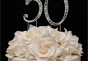 50th Birthday Cake toppers Decorations Vintage Swarovski 50th Anniversary Cake topper Elegant
