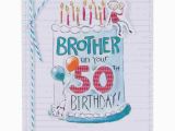 50th Birthday Cards for Brother Charming Cake for A Charming Brother 50th Birthday Card