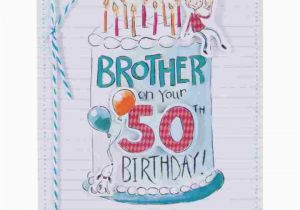 50th Birthday Cards for Brother Charming Cake for A Charming Brother 50th Birthday Card