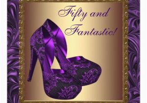 50th Birthday Decorations Purple High Heel Shoes Womans Purple 50th Birthday Party 5 25×5