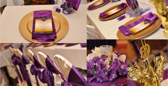 50th Birthday Decorations Purple Purple and Gold 50th Birthday Celebration Kustom Kreations