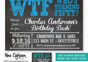 50th Birthday Email Invitations 50th Birthday Party Invitation Wtf who 39 S Turning by