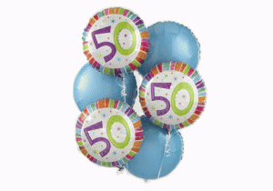 50th Birthday Flowers and Balloons 50th Birthday Balloon Bouquet Alison 39 S Designer Florist