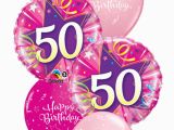 50th Birthday Flowers and Balloons Pink 50th Birthday Balloon Bouquet Party Fever