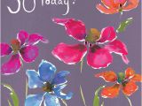 50th Birthday Flowers for Her Floral 50 today Birthday Card Karenza Paperie