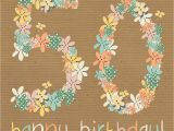 50th Birthday Flowers for Her Floral 50th Happy Birthday Card Karenza Paperie