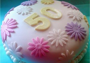 50th Birthday Flowers for Her Pastel Flower Covered 50th Birthday Cake A Simple