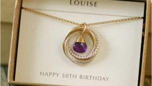 50th Birthday Gifts for Her Jewellery 50th Birthday Gift for Her Amethyst Necklace by