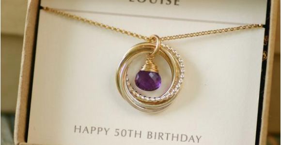 50th Birthday Gifts for Her Jewellery 50th Birthday Gift for Her Amethyst Necklace by