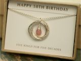 50th Birthday Gifts for Her Jewellery 50th Birthday Gift for Women Pink Opal Necklace October