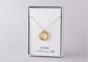 50th Birthday Gifts for Her Jewellery 50th Birthday Necklace for Her 5 Rings Centime Gift