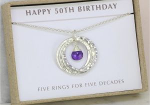 50th Birthday Gifts for Him and Her 50th Birthday Gift for Her Amethyst Necklace for 50th