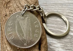 50th Birthday Gifts for Him Australia 50th Birthday Gift 1969 Irish Coin Keyring Salmon Keychain