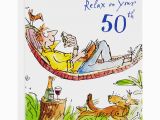 50th Birthday Gifts for Him John Lewis Woodmansterne Man Lying In Hammock 50th Birthday Card at