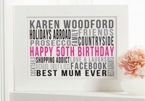50th Birthday Gifts for Him Uk Personalised 50th Birthday Gifts for Her with Words